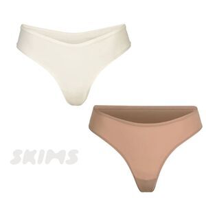 NWT Skims Cotton Jersey Dipped Bone Thong & Fits Everybody Sienna Thong